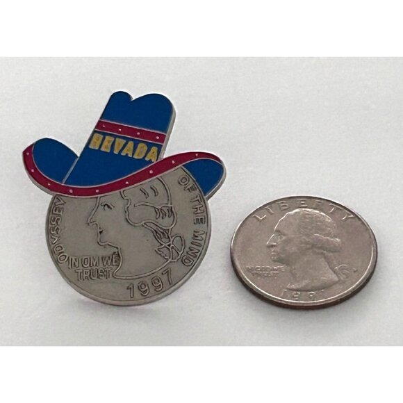 Vintage Odyssey of the Mind Nevada Coin Quarter OM 1997 Cowboy Hat - Picture 2 of 3